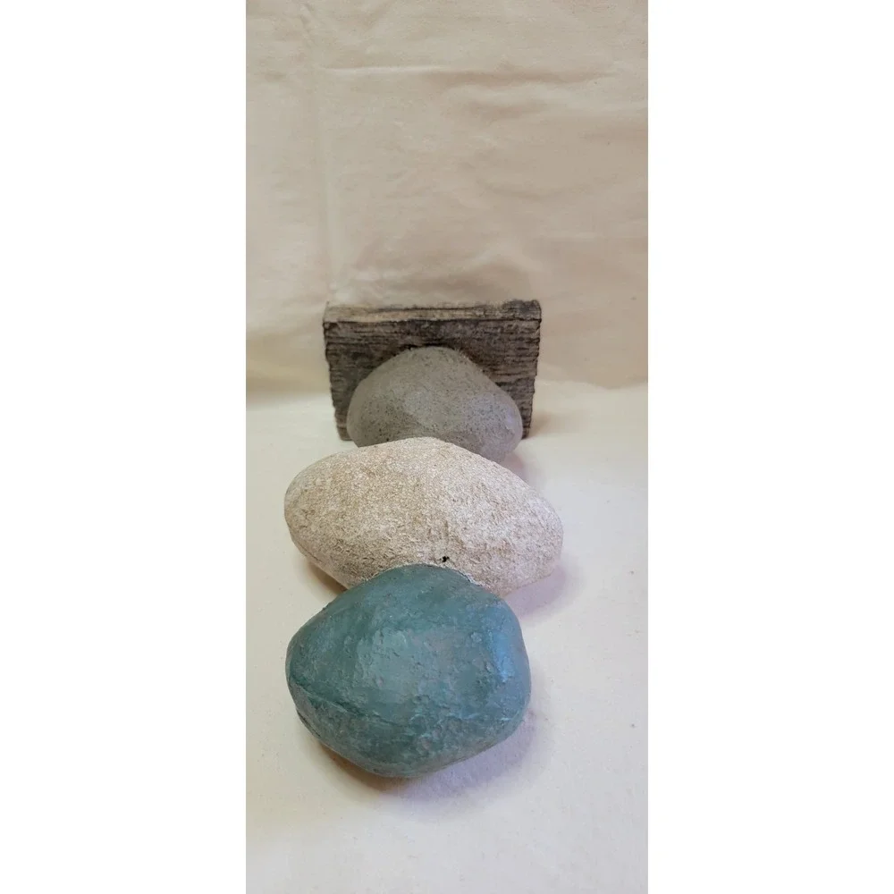Stacked Stone Resin BEACH & SHELLS on DRIFTWOOD Decorative Standing TABLE Decor